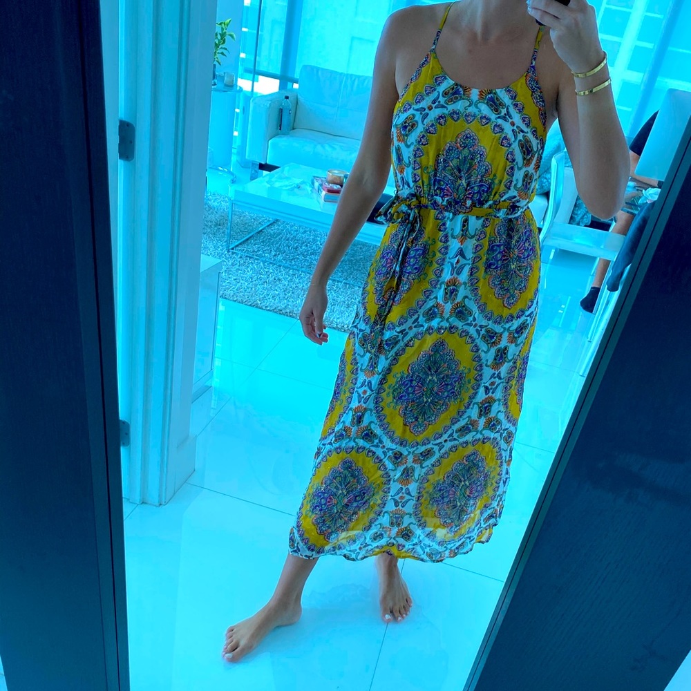Flowy dress. It’s easy to dress up or dress down